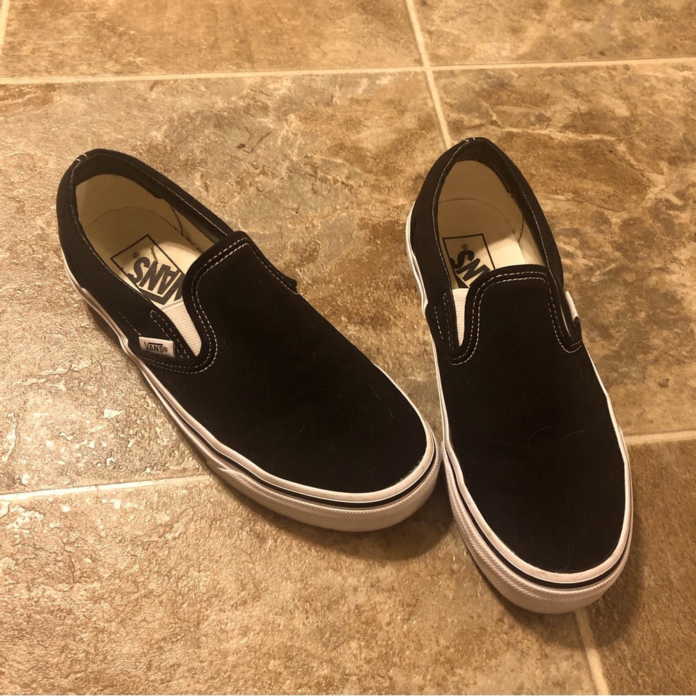 Classic Black Vans Slip Ons